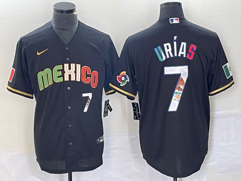 Men 2023 World Cub Mexico #7 Urias Black Nike MLB Jersey style 91811